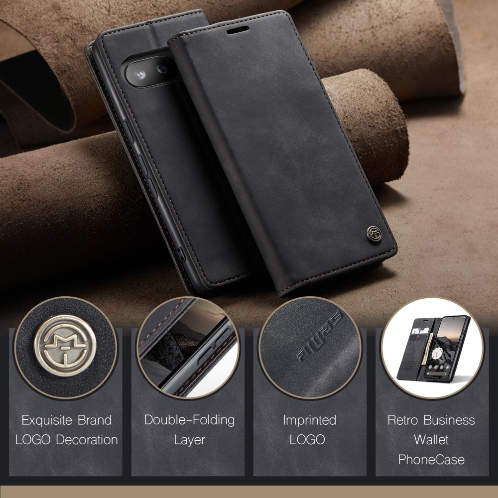 Funda delgada con solapa Google Pixel 9a Negro