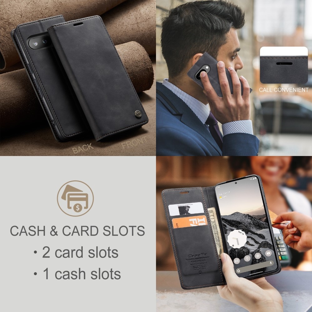 Funda delgada con solapa Google Pixel 9a Negro