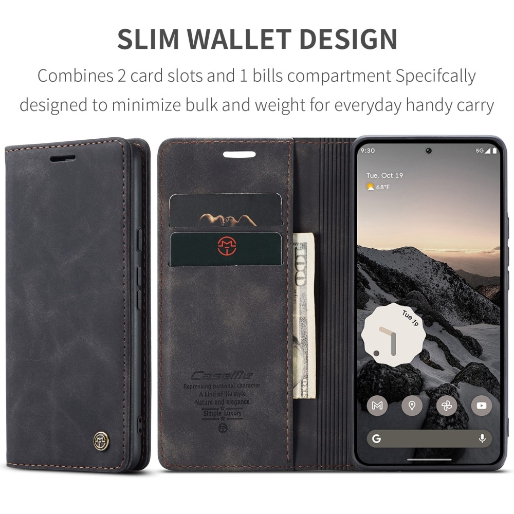 Funda delgada con solapa Google Pixel 9a Negro