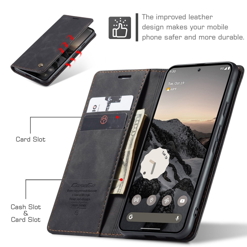 Funda delgada con solapa Google Pixel 9a Negro