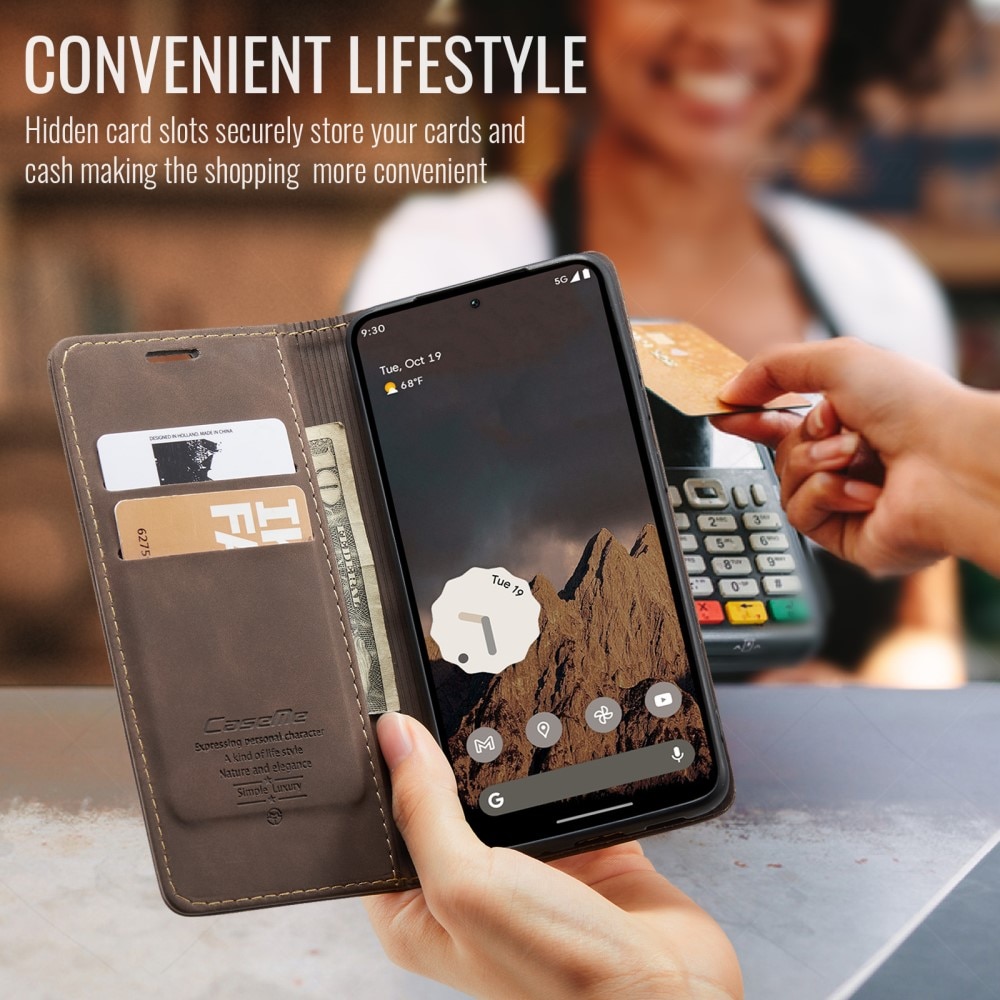 Funda delgada con solapa Google Pixel 9a Marrón
