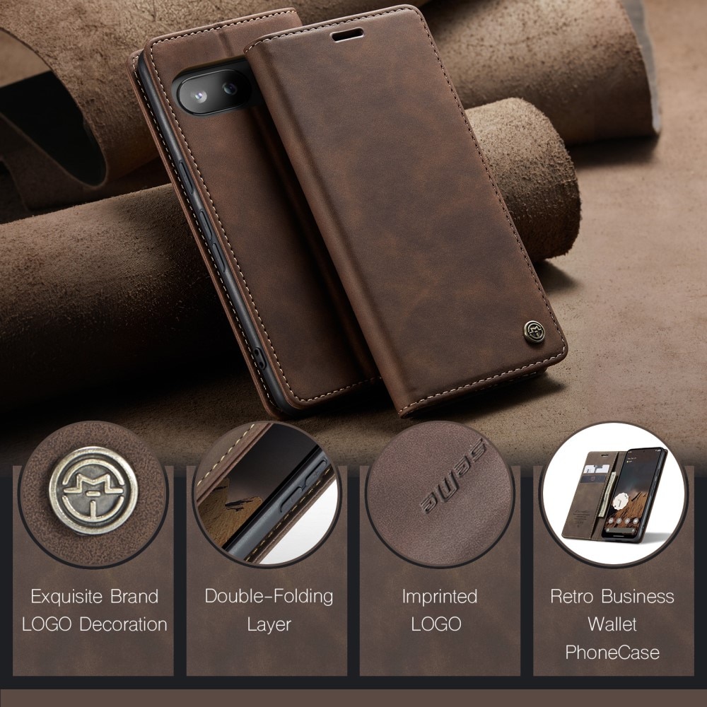 Funda delgada con solapa Google Pixel 9a Marrón