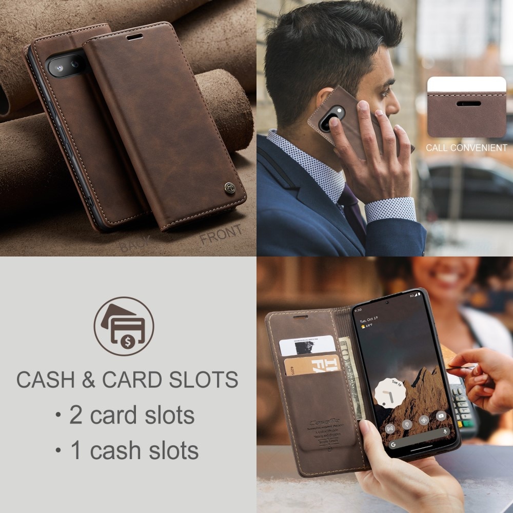 Funda delgada con solapa Google Pixel 9a Marrón