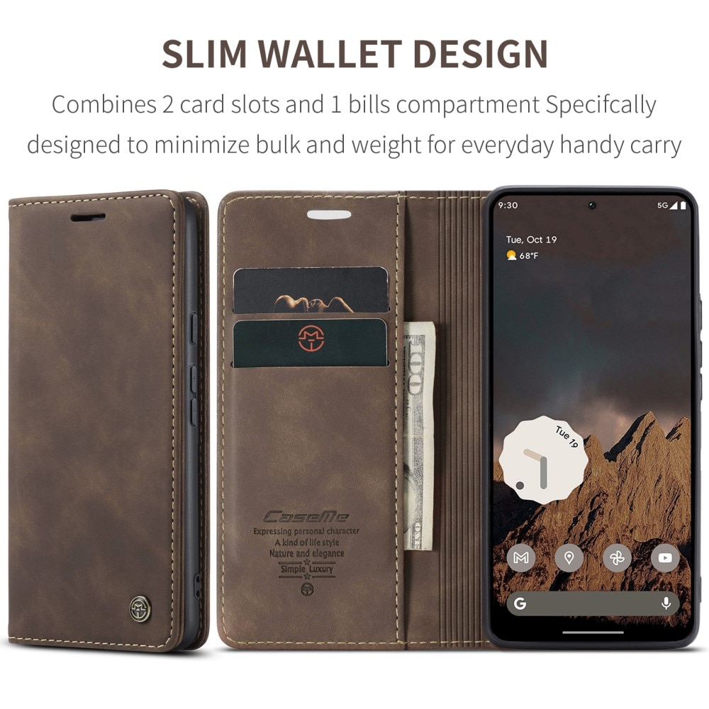 Funda delgada con solapa Google Pixel 9a Marrón