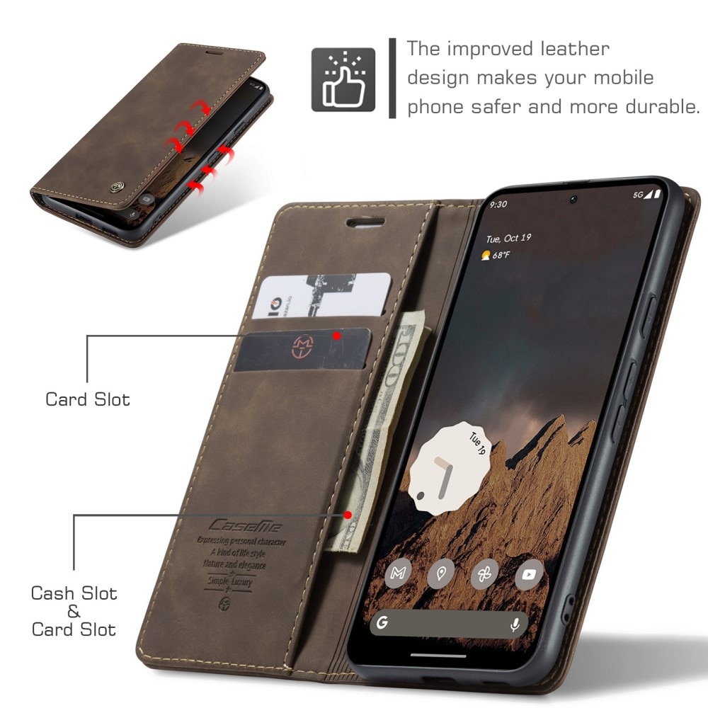 Funda delgada con solapa Google Pixel 9a Marrón