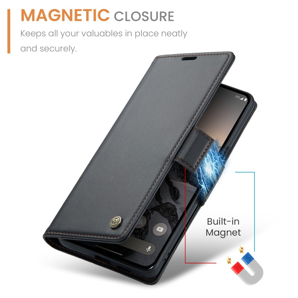 Funda delgada con solapa anti-RFID Google Pixel 9a Negro