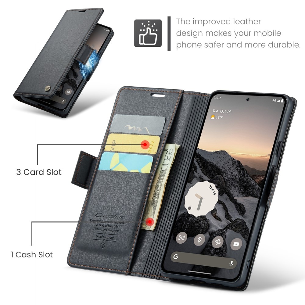 Funda delgada con solapa anti-RFID Google Pixel 9a Negro