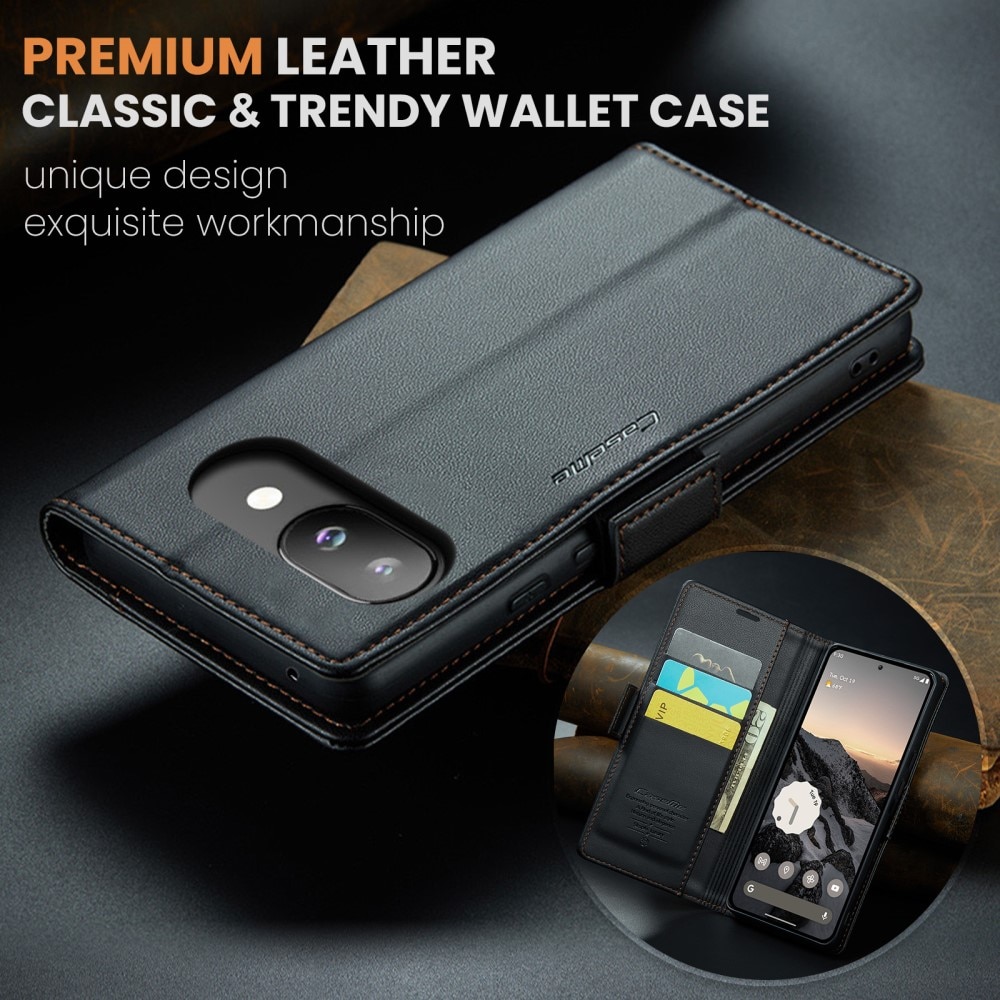 Funda delgada con solapa anti-RFID Google Pixel 9a Negro
