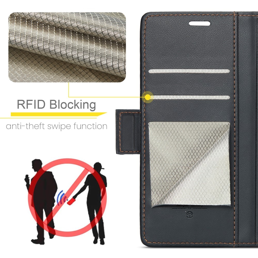 Funda delgada con solapa anti-RFID Google Pixel 9a Negro