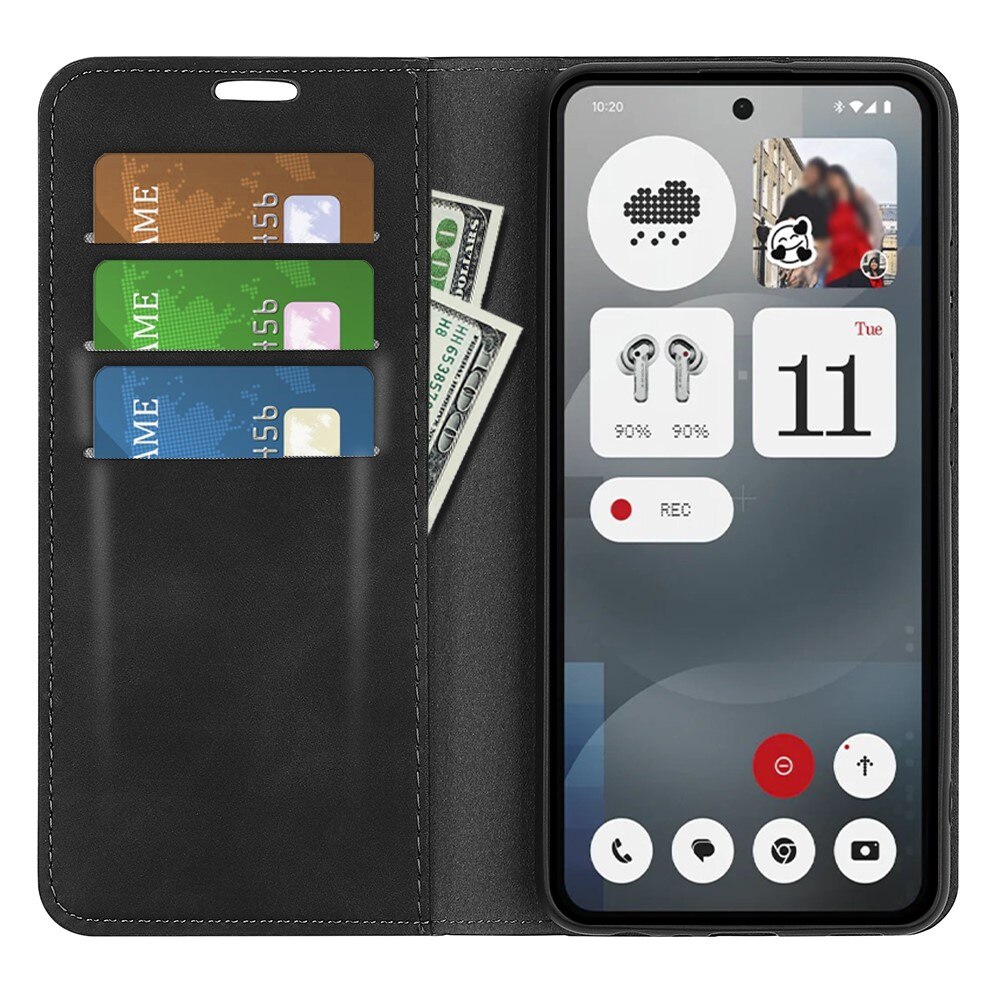 Funda delgada cartera Nothing Phone 3a Negro
