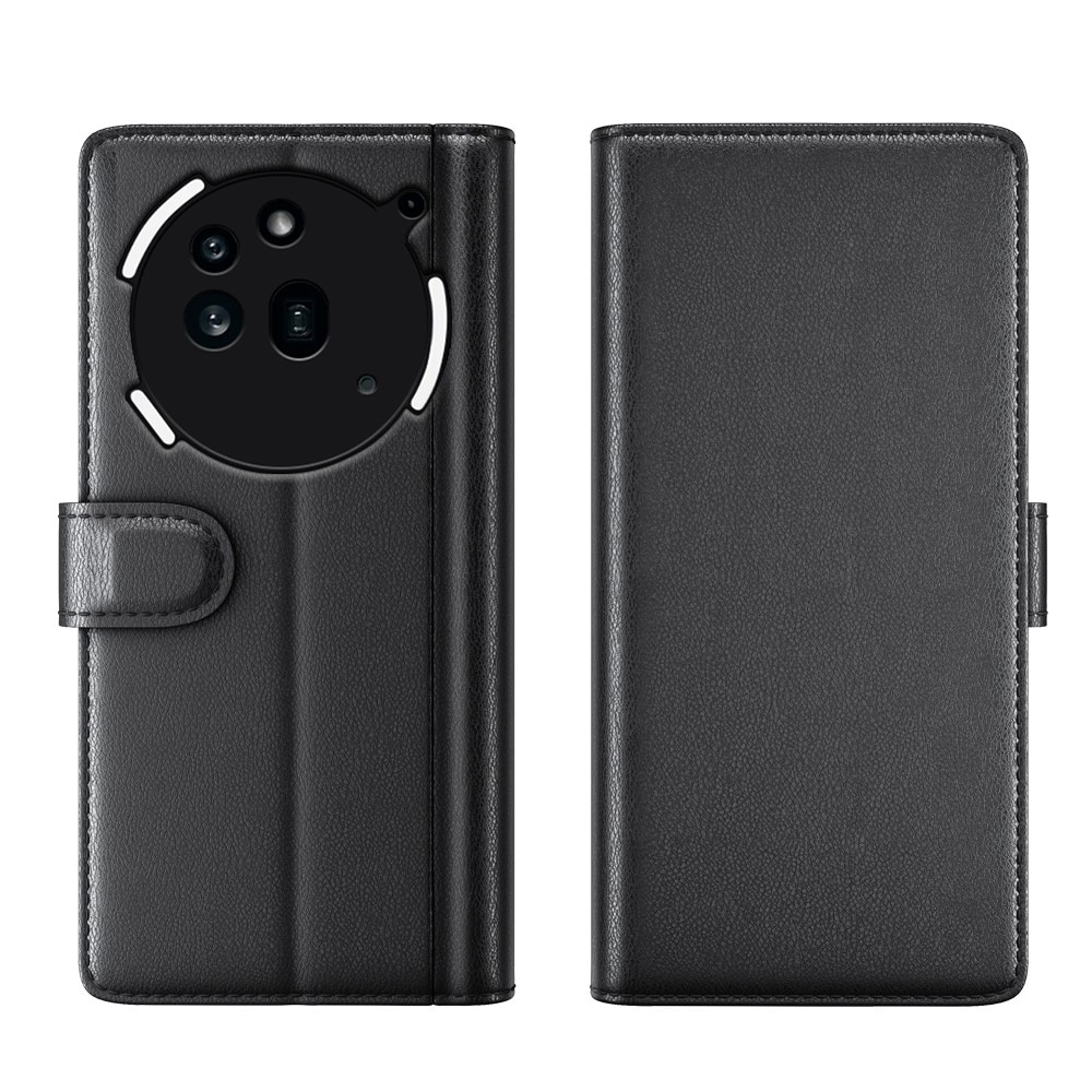 Funda de cuero genuino Nothing Phone 3a Pro, Negro