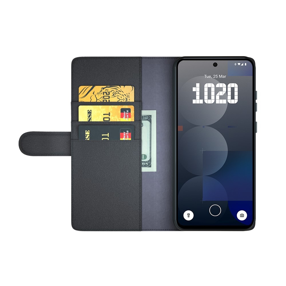 Funda de cuero genuino Nothing Phone 3a Pro, Negro