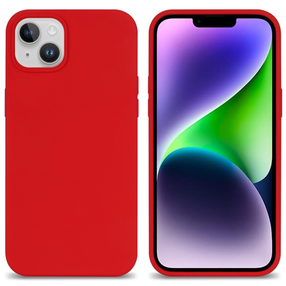 Funda de silicona iPhone 14 rojo