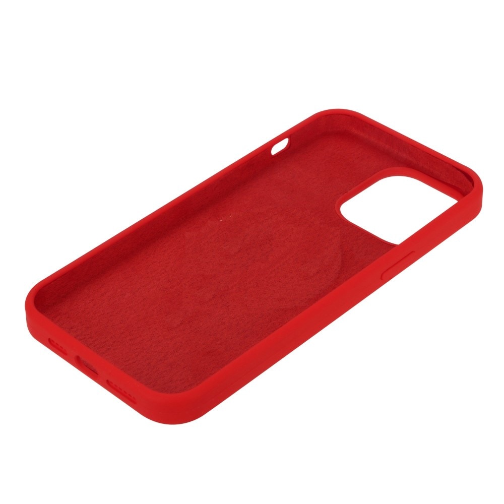 Funda de silicona iPhone 14 rojo