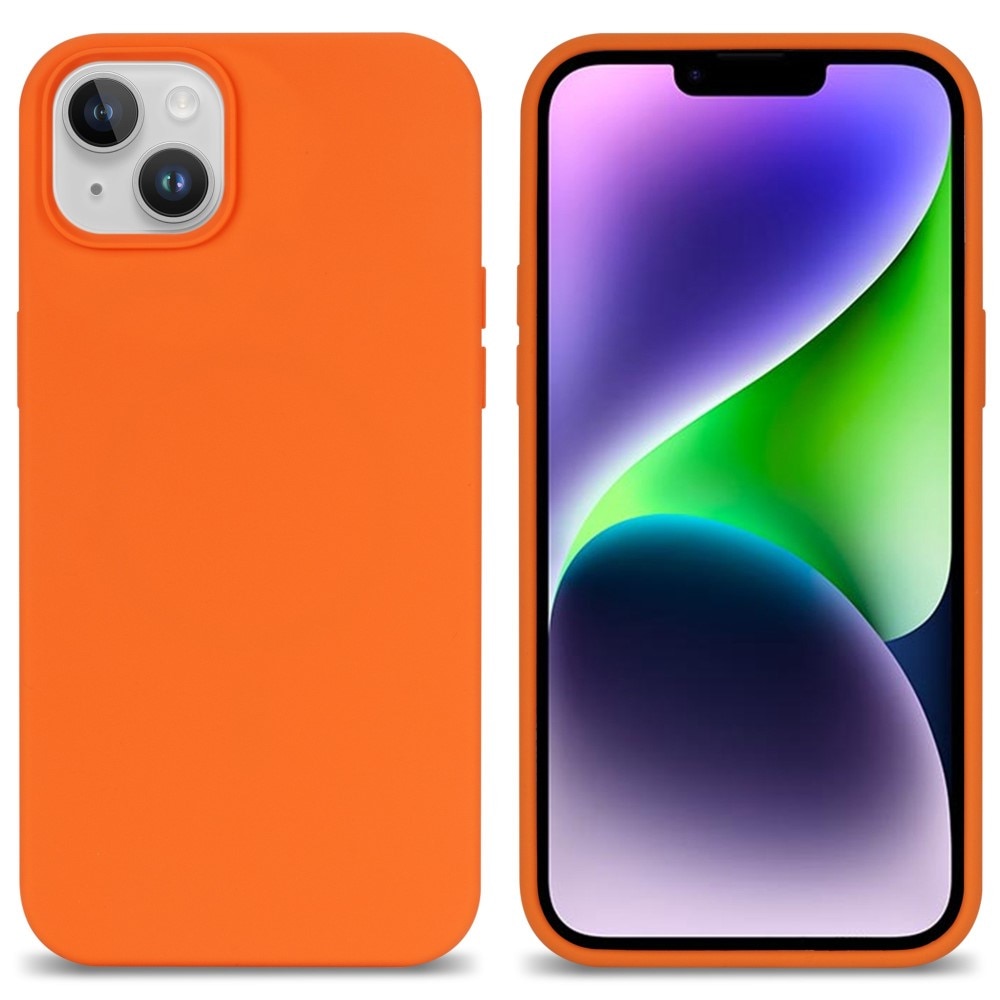 Funda de silicona iPhone 14 naranja