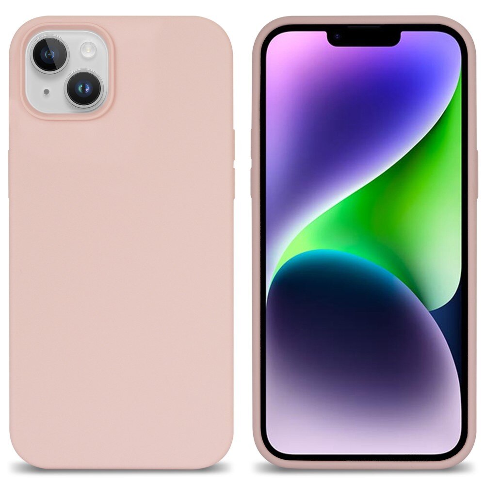Funda de silicona iPhone 14 Plus rosado