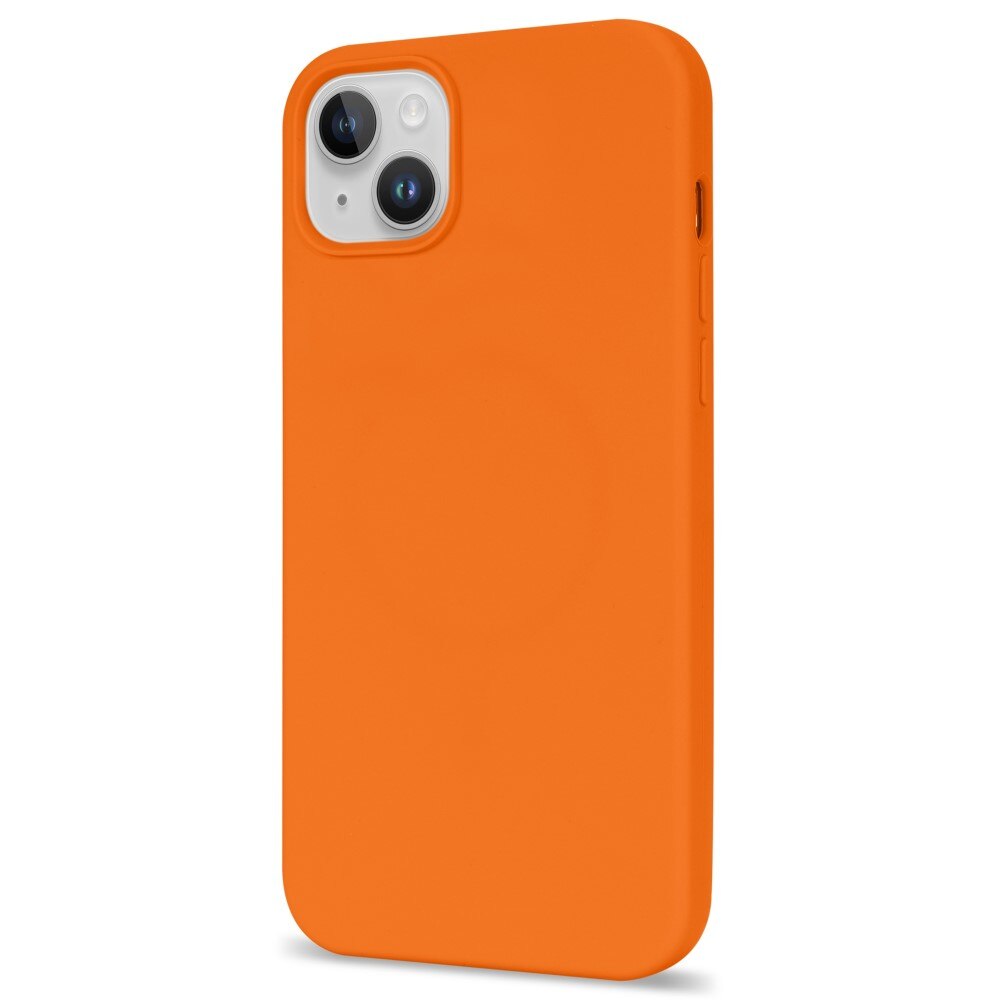 Funda de silicona iPhone 14 Plus naranja