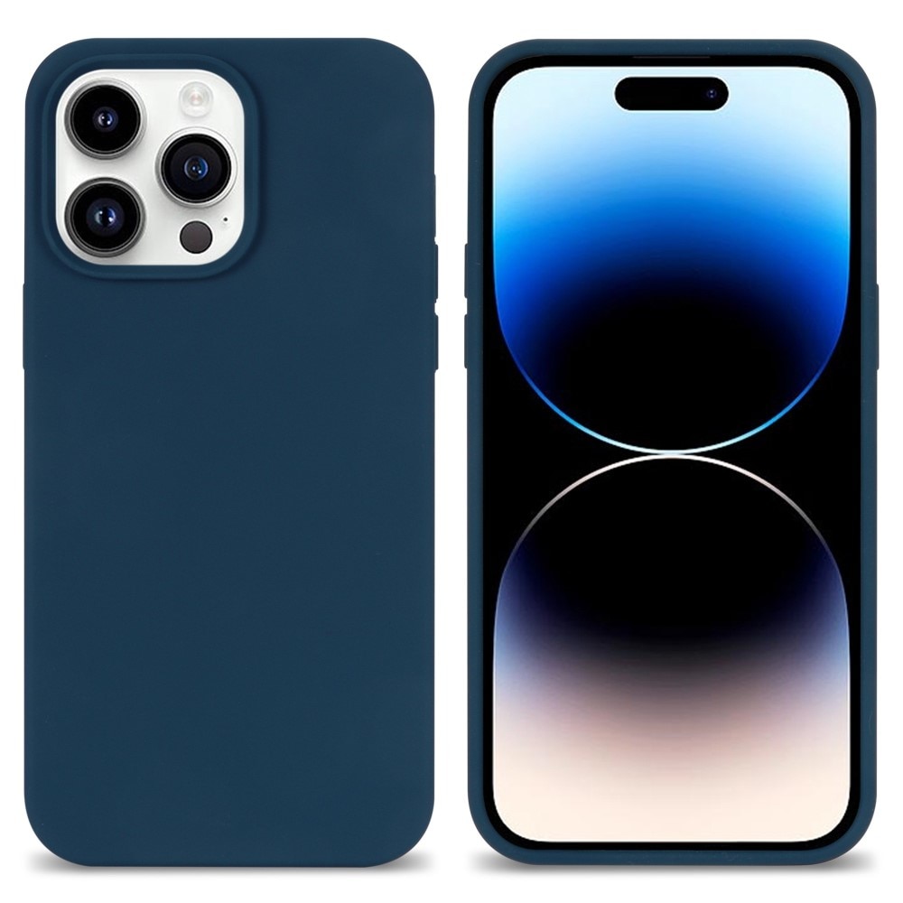 Funda de silicona iPhone 14 Pro azul