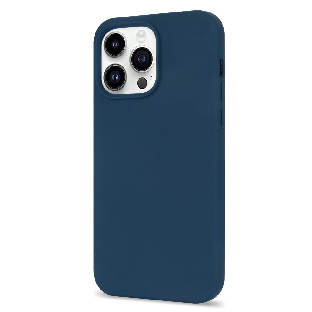 Funda de silicona iPhone 14 Pro azul