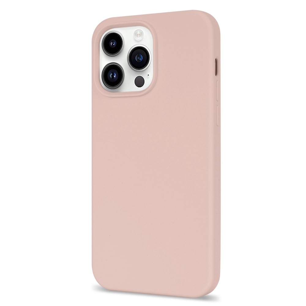 Funda de silicona iPhone 14 Pro rosado