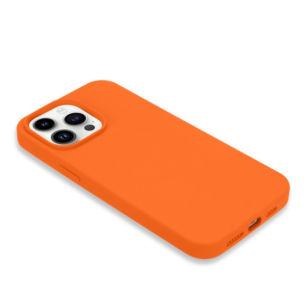 Funda de silicona iPhone 14 Pro naranja