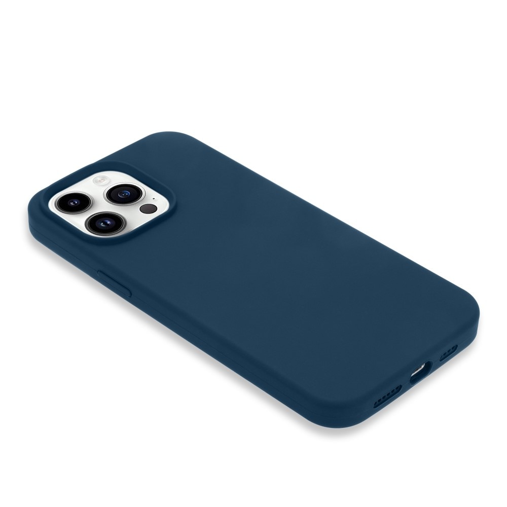 Funda de silicona iPhone 14 Pro Max azul