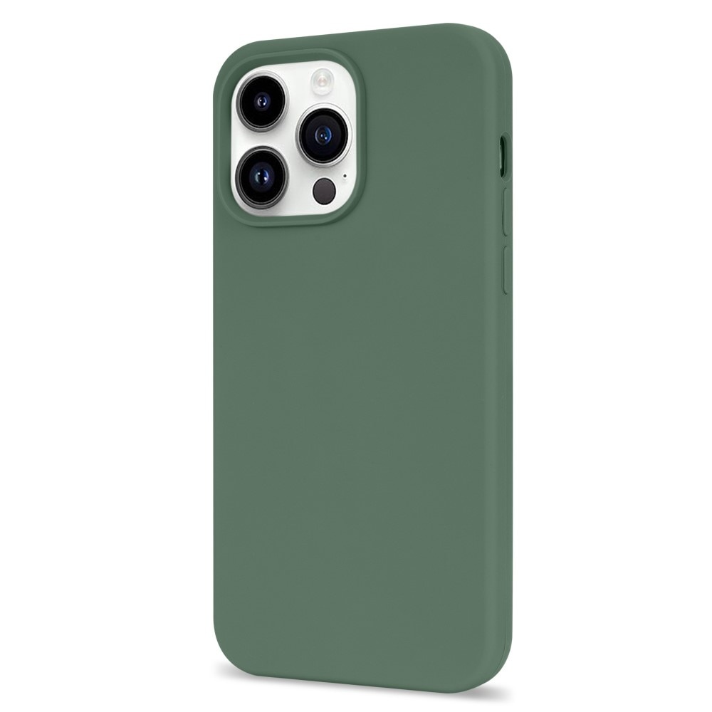 Funda de silicona iPhone 14 Pro Max verde