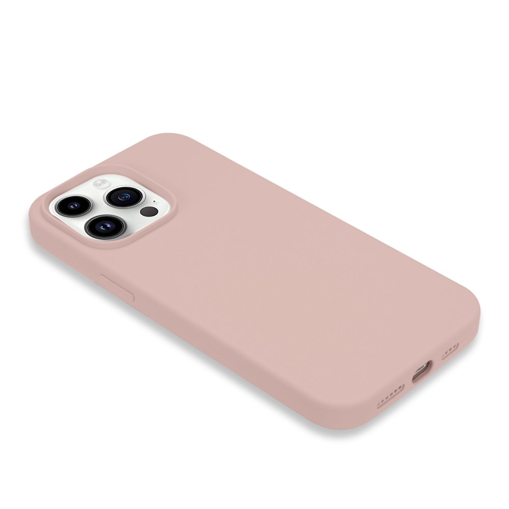 Funda de silicona iPhone 14 Pro Max rosado
