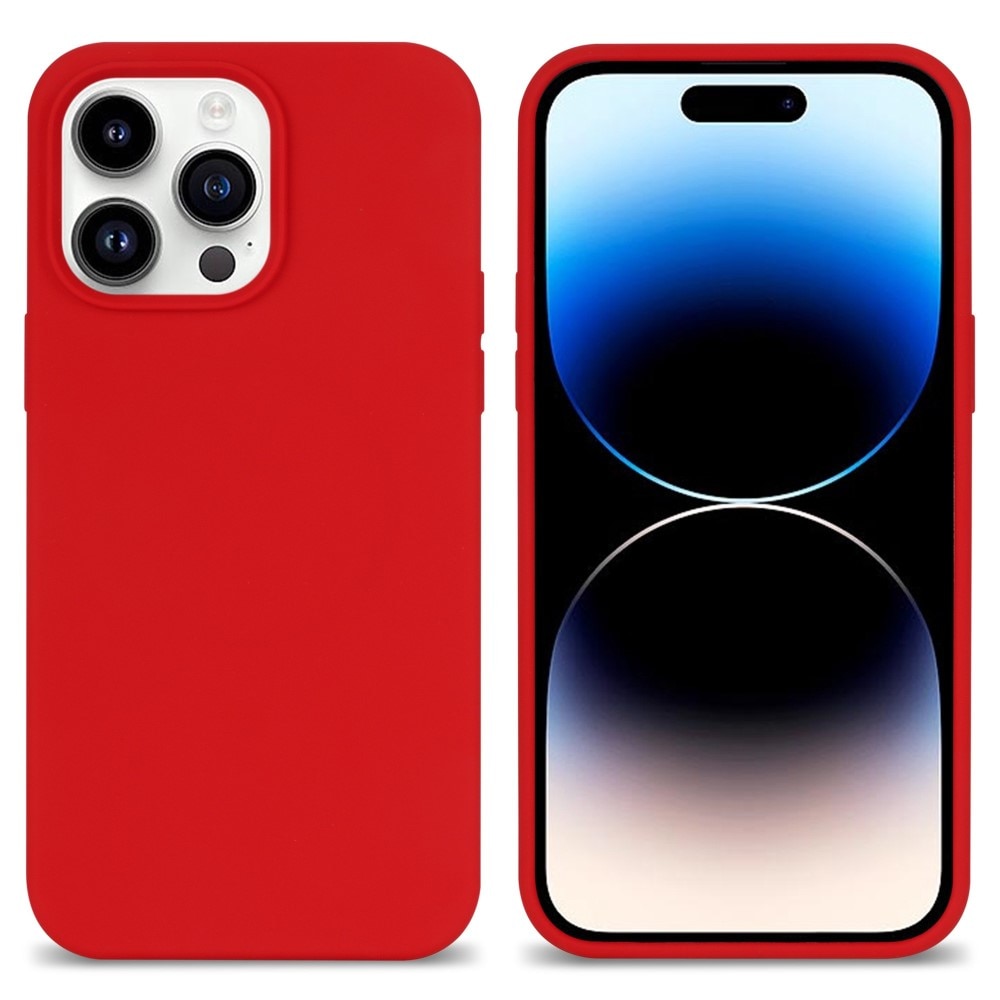Funda de silicona iPhone 14 Pro Max rojo