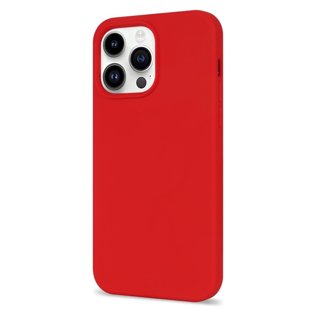 Funda de silicona iPhone 14 Pro Max rojo