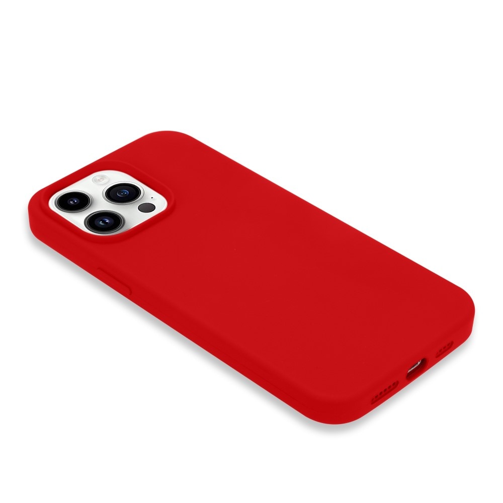 Funda de silicona iPhone 14 Pro Max rojo