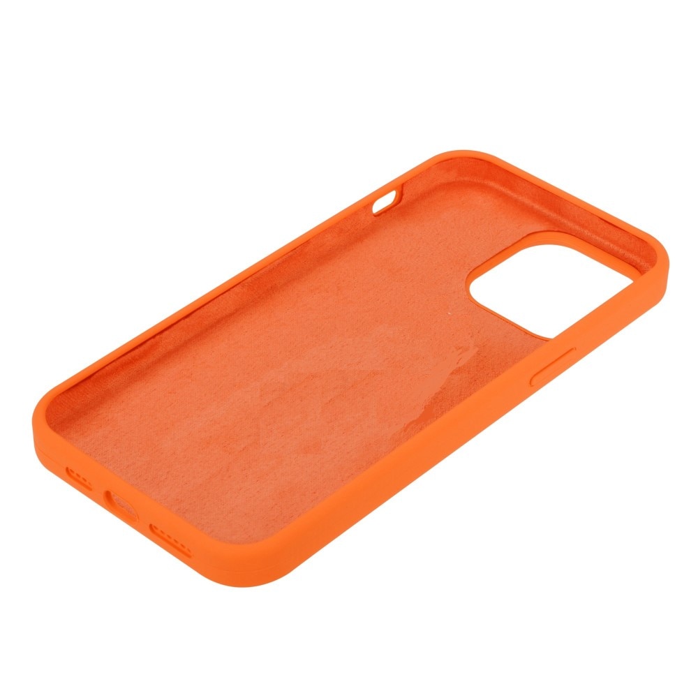 Funda de silicona iPhone 14 Pro Max naranja