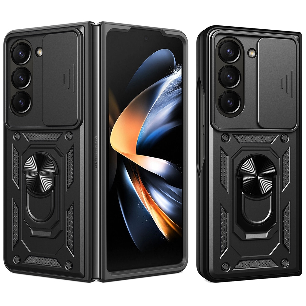 Funda híbrida Tech Ring y Protector Cámara Samsung Galaxy Z Fold 7, negro