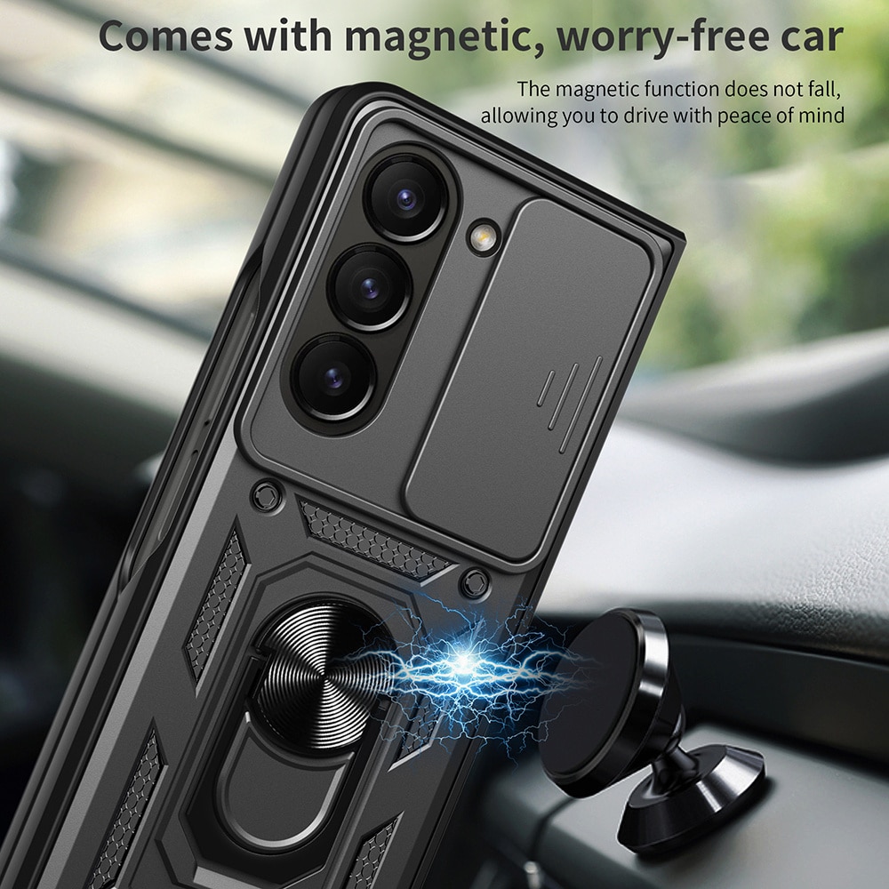 Funda híbrida Tech Ring y Protector Cámara Samsung Galaxy Z Fold 7, negro
