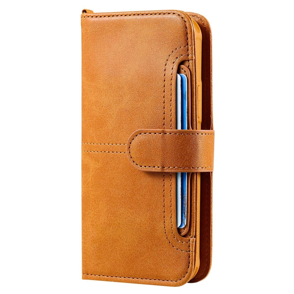 Magnet Leather Wallet iPhone 14 Pro Coñac