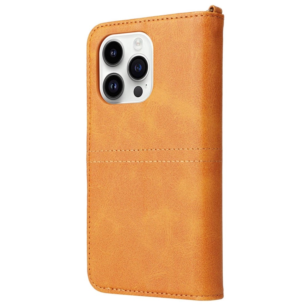 Magnet Leather Wallet iPhone 14 Pro Coñac