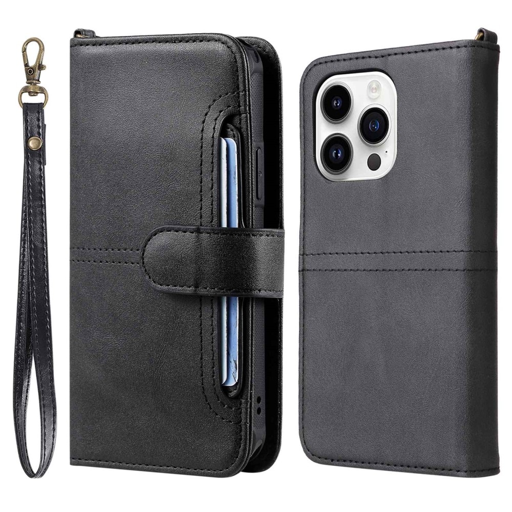 Magnet Leather Wallet iPhone 14 Pro Negro