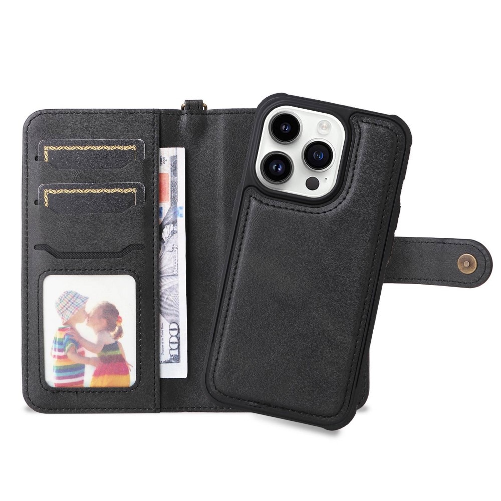 Magnet Leather Wallet iPhone 14 Pro Negro