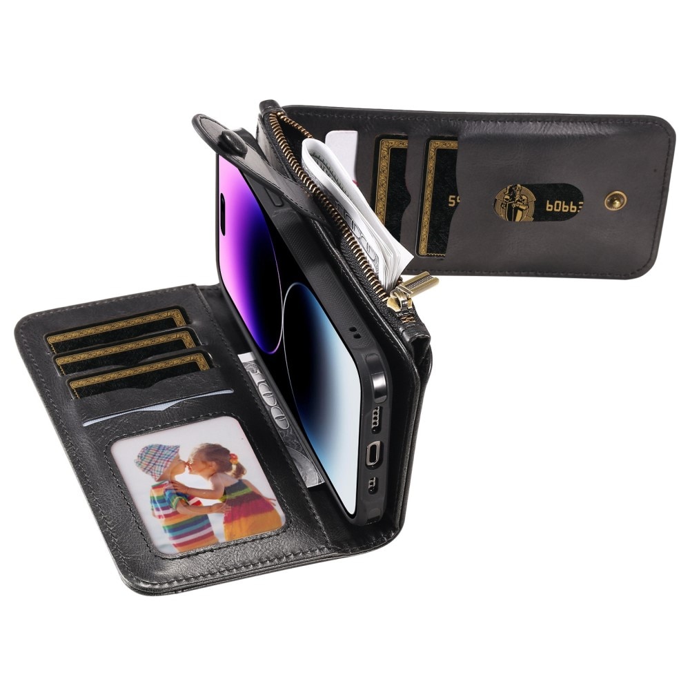 Magnet Leather Multi Wallet iPhone 14 Pro Max Negro