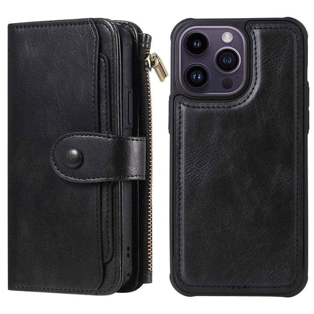 Magnet Leather Multi Wallet iPhone 14 Pro Max Negro