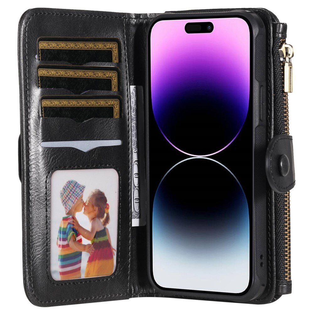 Magnet Leather Multi Wallet iPhone 14 Pro Max Negro