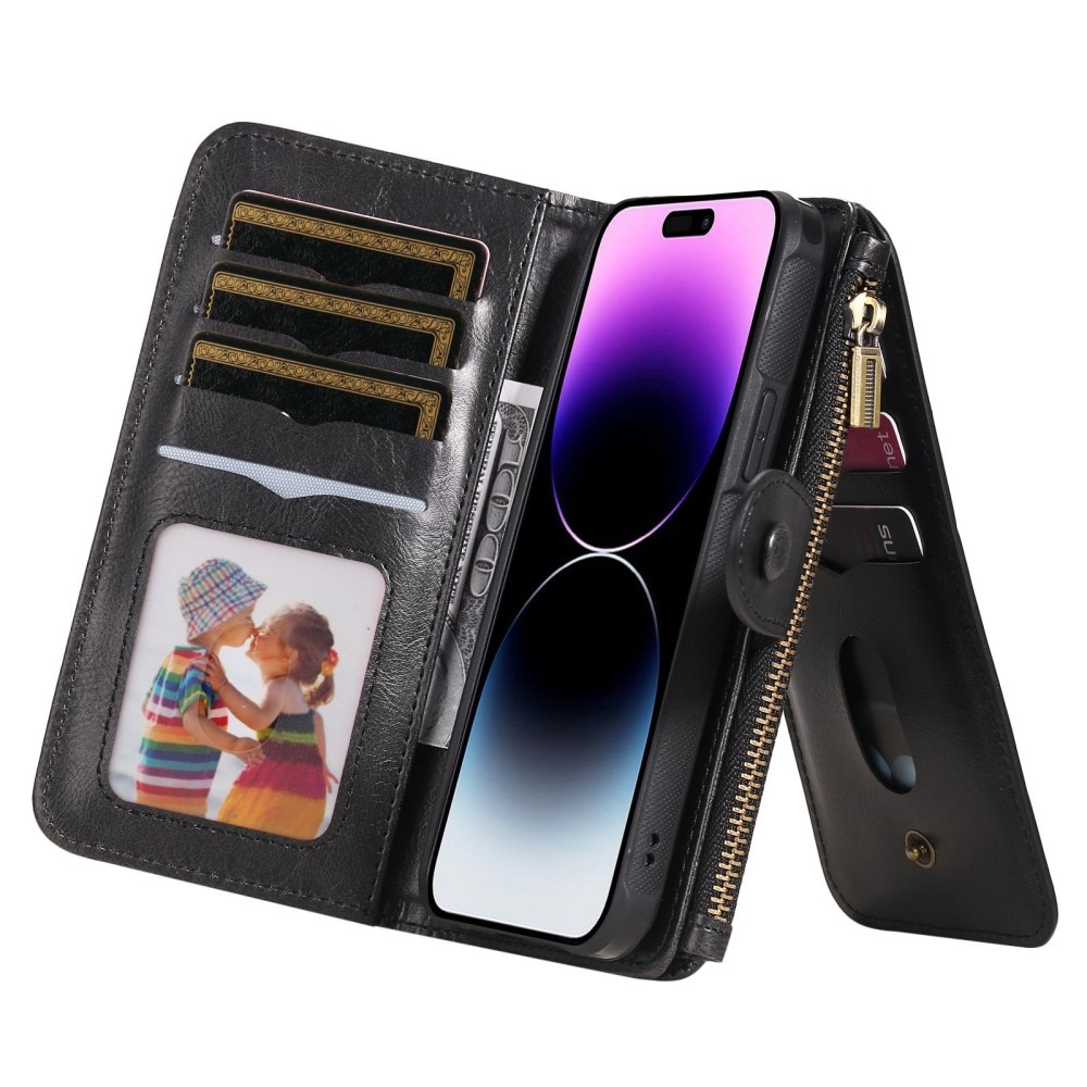 Magnet Leather Multi Wallet iPhone 14 Pro Max Negro
