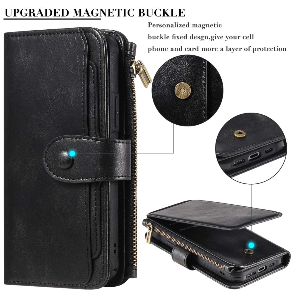 Magnet Leather Multi Wallet iPhone 14 Pro Max Negro