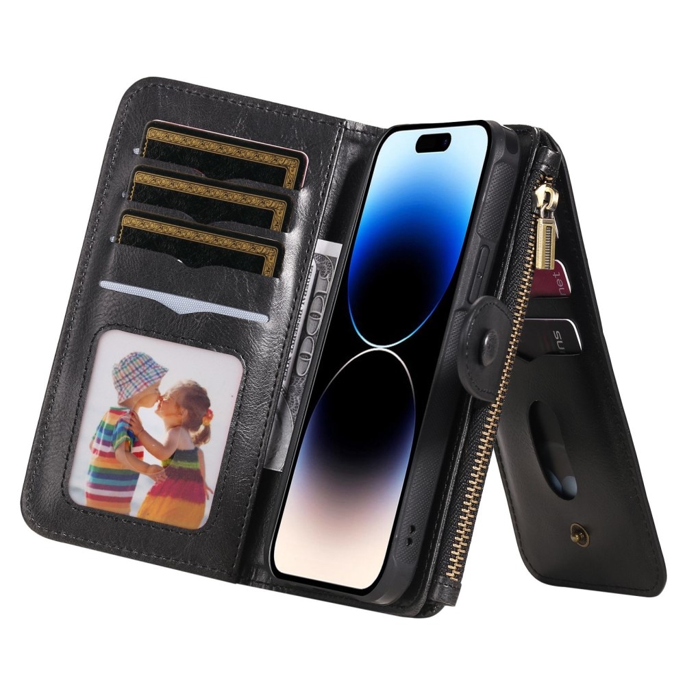 Magnet Leather Multi Wallet iPhone 14 Pro Negro