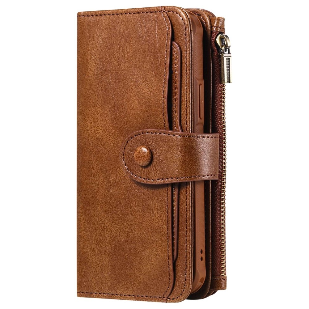 Magnet Leather Multi Wallet iPhone 14 Pro Marrón