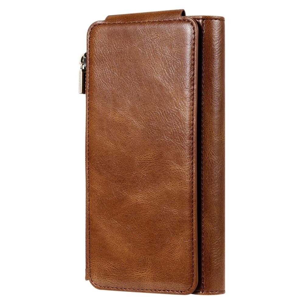 Magnet Leather Multi Wallet iPhone 14 Pro Marrón