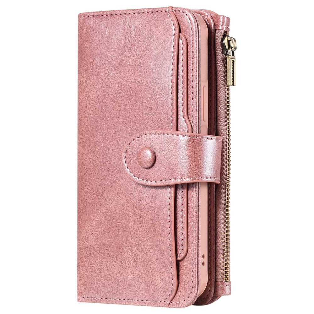 Magnet Leather Multi Wallet iPhone 14 Pro Rosado