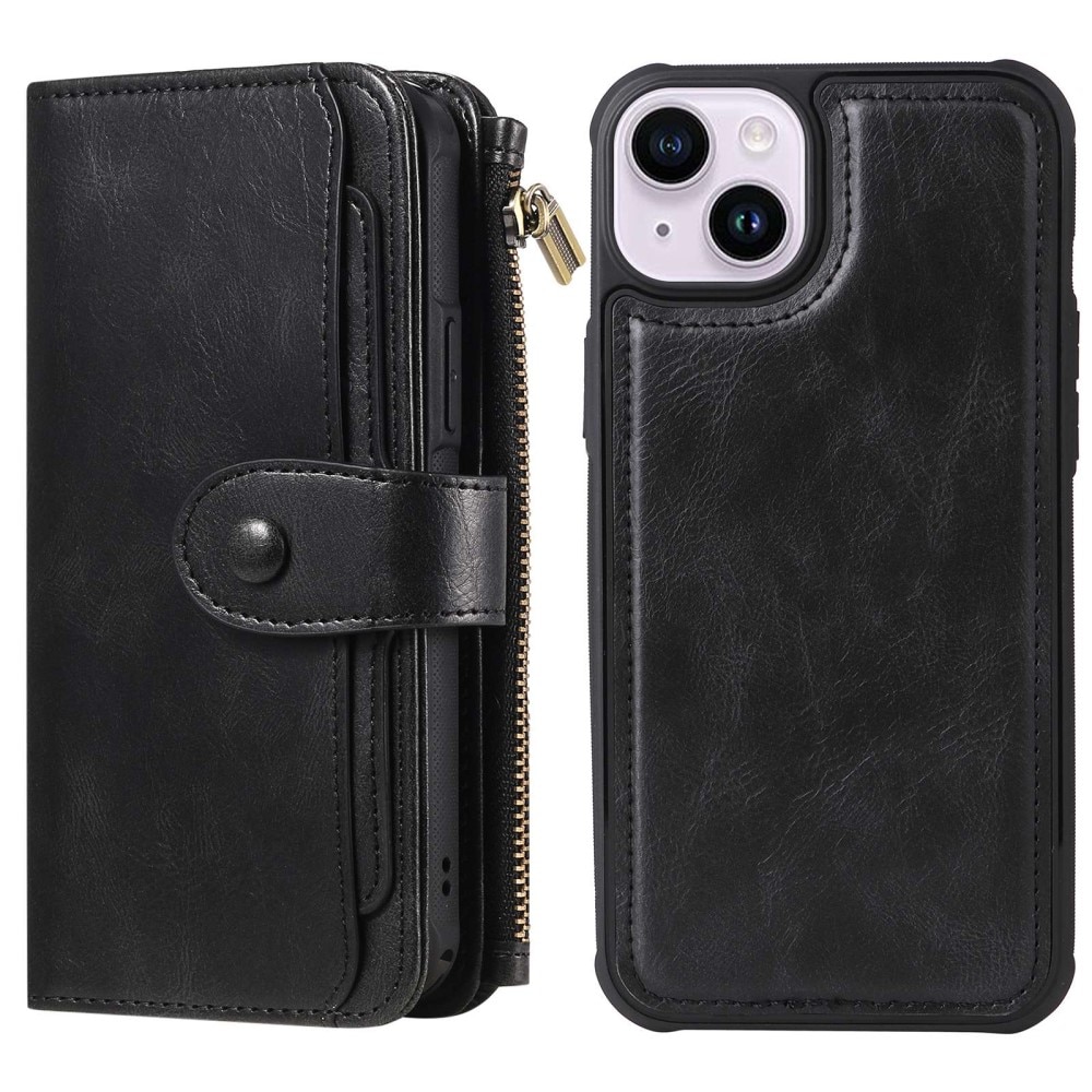 Magnet Leather Multi Wallet iPhone 14 negro