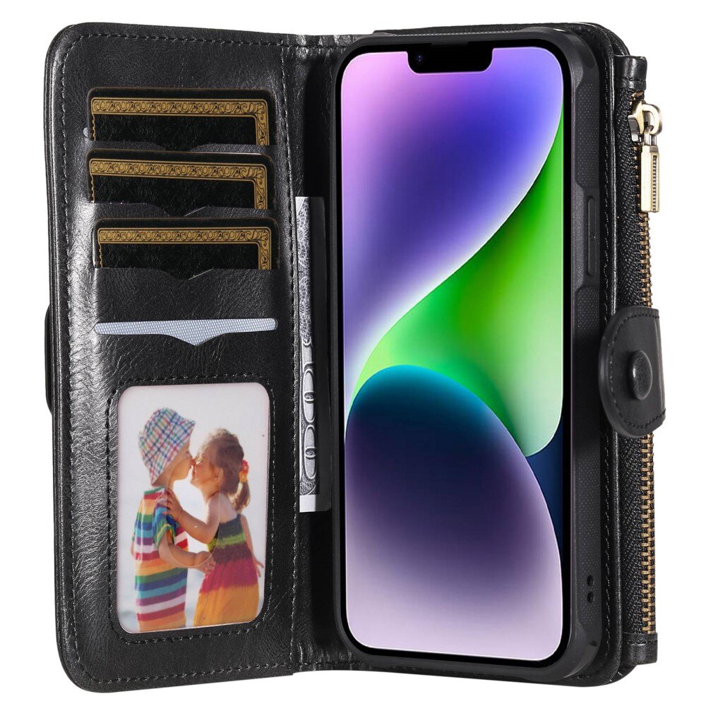 Magnet Leather Multi Wallet iPhone 14 negro