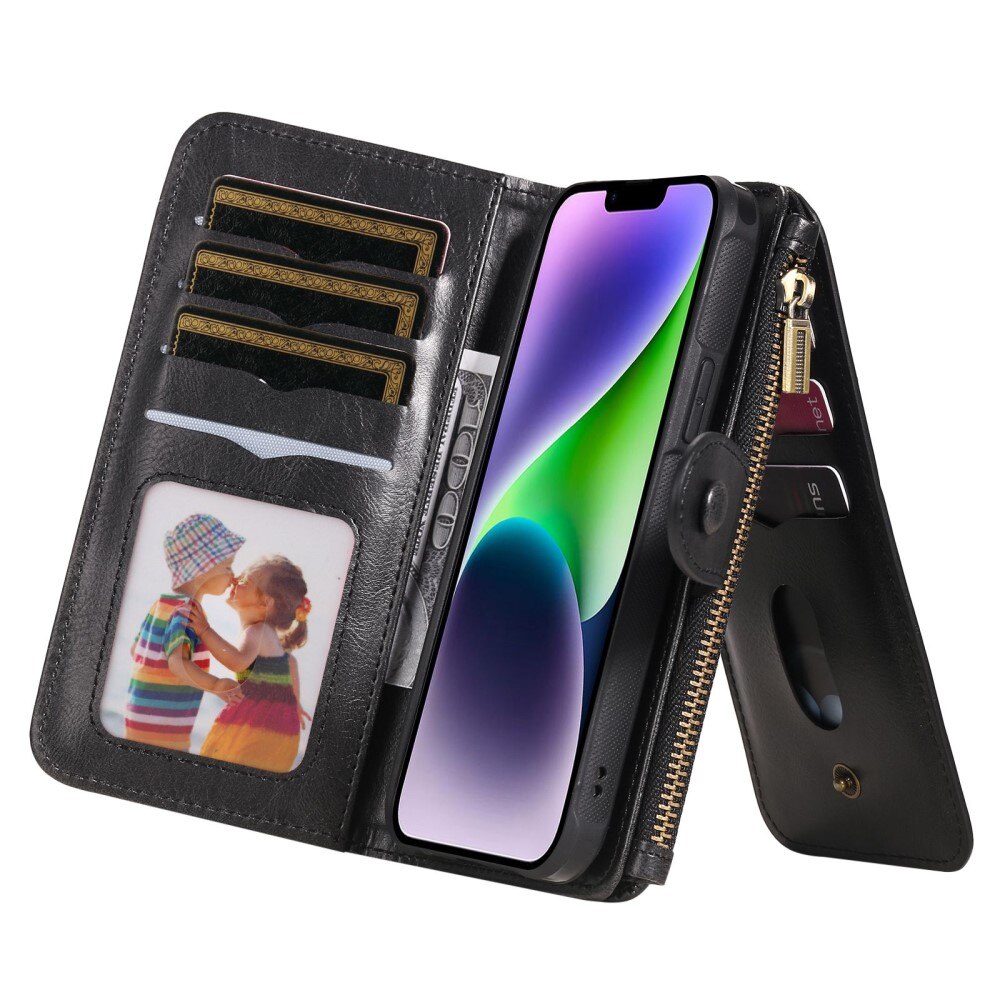 Magnet Leather Multi Wallet iPhone 14 negro